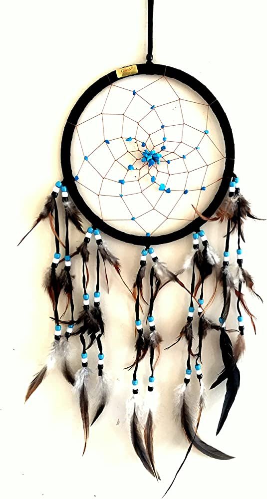 Handmade Boho Dream Catcher Wall Hanging | Single Ring Feather Dreamcatcher | Aesthetic Room Decor, Gift for Her, Positive Energy Decor (8") - Image 2