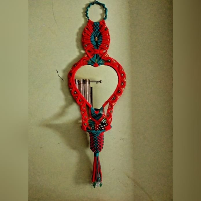 Macrame Mirror Wall Hanging Boho Hanging Bohemian Mirror Bohemian Decor Wall Mirror. - Image 4