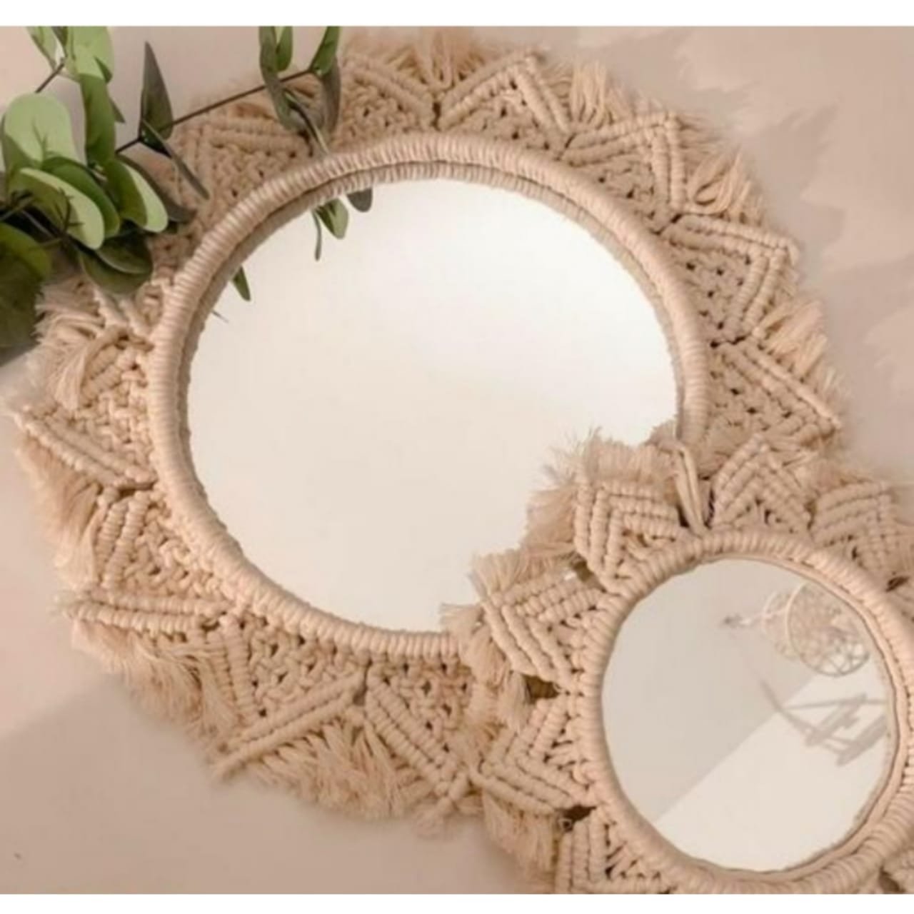 Macrame Mirror Wall Hanging Boho Hanging Bohemian Mirror Bohemian Decor Wall Mirror.