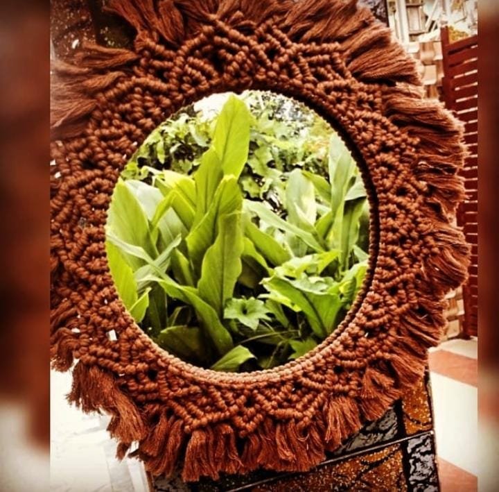 Macrame Mirror Wall Hanging Boho Hanging Bohemian Mirror Bohemian Decor Wall Mirror. - Image 8