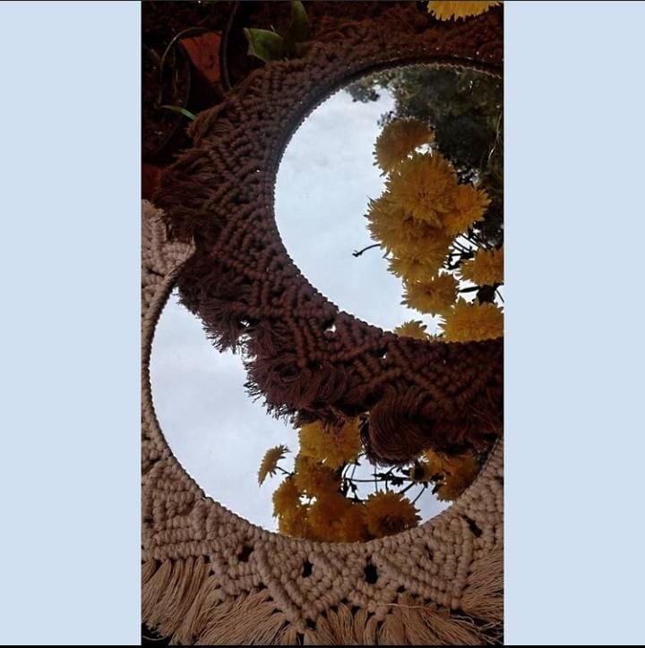 Macrame Mirror Wall Hanging Boho Hanging Bohemian Mirror Bohemian Decor Wall Mirror. - Image 9
