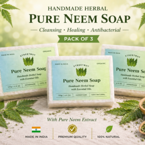 Streetbuy Handmade Neem Soap | Naturally Crafted for Everyday Care | 125g | Pack Of 3