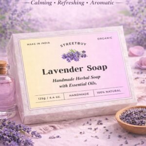 Streetbuy Handmade Lavender Soap | Naturally Crafted for Everyday Care | 125g | Pack Of 3