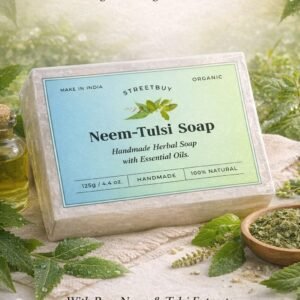 Streetbuy Handmade Neem Tulsi Soap | Naturally Crafted for Everyday Care | 125g | Pack Of 3