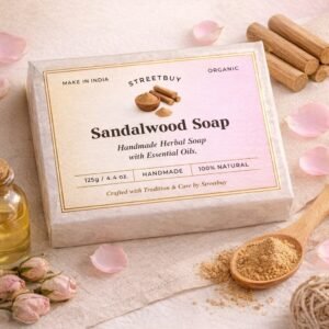 Streetbuy Handmade SandalWood Soap | Naturally Crafted for Everyday Care | 125g | Pack Of 3
